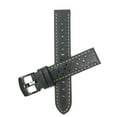 thumbnail image 1 of Bandini Mens Leather Rally Strap - Breathable Perforated Racing Watch Band - Replacement Racer Rally Band for Classic and Smart Watch - Black and Yellow 18mm Watch Band - Black Buckle, 1 of 2