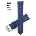 thumbnail image 1 of Bandini Mens Leather Rally Strap - Breathable Perforated Racing Watch Band - Replacement Racer Rally Band for Classic and Smart Watch - Blue 22mm Watch Band, 1 of 5