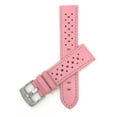 thumbnail image 1 of Bandini Mens Leather Rally Strap - Breathable Perforated Racing Watch Band - Replacement Racer Rally Band for Classic and Smart Watch - Pink 24mm Watch Band, 1 of 5