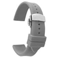 thumbnail image 1 of Bandini Silicone Watch Bands - Soft Rubber Replacement Watch Straps - Mesh Pattern - Waterproof - Stainless Steel Deployment Buckle - (Gray, 22mm), 1 of 1