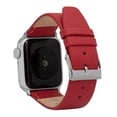 thumbnail image 1 of Bandini Womens Band for Apple Watch Band Leather 41mm for Women 40mm 38mm, Slim Leather Replacement iWatch Band for Apple Watch Series 9 8 7 6 5 4 3 2 1 SE - Red / Silver, 1 of 8