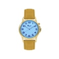thumbnail image 1 of Bandini Womens Glow Watch - Alligator Pattern Leather Band, 28mm Analog Women's Easy to Read Watches with Light Up, Quartz, White Dial, Big Numbers, Glow in Dark Hands - Gold Tone / Yellow, 1 of 6