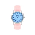 thumbnail image 1 of Bandini Womens Glow Watch - Alligator Pattern Leather Band, 28mm Analog Women's Easy to Read Watches with Light Up, Quartz, White Dial, Big Numbers, Glow in Dark Hands - Silver Tone / Pink, 1 of 6