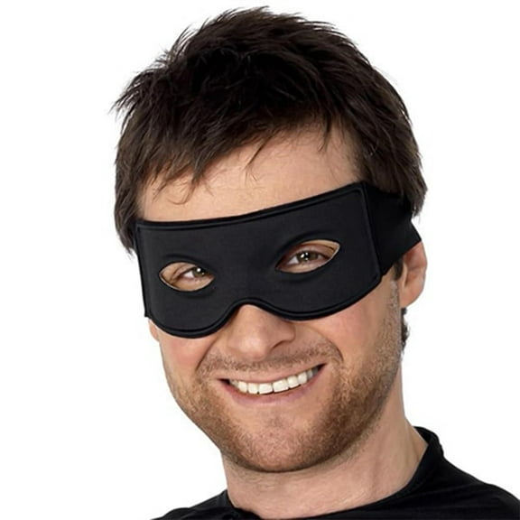 Bandit Eyemask Tie Scarf Adult Black Eyemasks One Size Unisex Fancy Dress Party Book Week Halloween