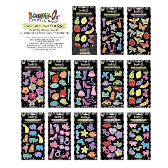 Bandit-Os Stretch Bands, Glow in the Dark 12 Pieces - 1 Pack