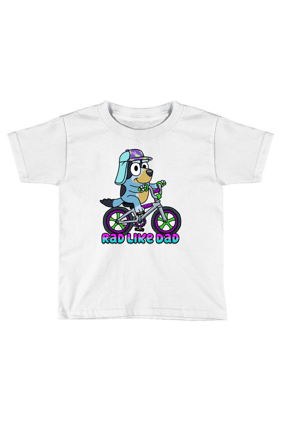 Bandit Rad Like Dad Old School Cool Toddler T Shirt Bluey Friends Tees, Bluey Birthday Girl, Cool Bluey T-Shirt TODDLER SHORT SLEEVE TEE BELLA CANVAS 3001T