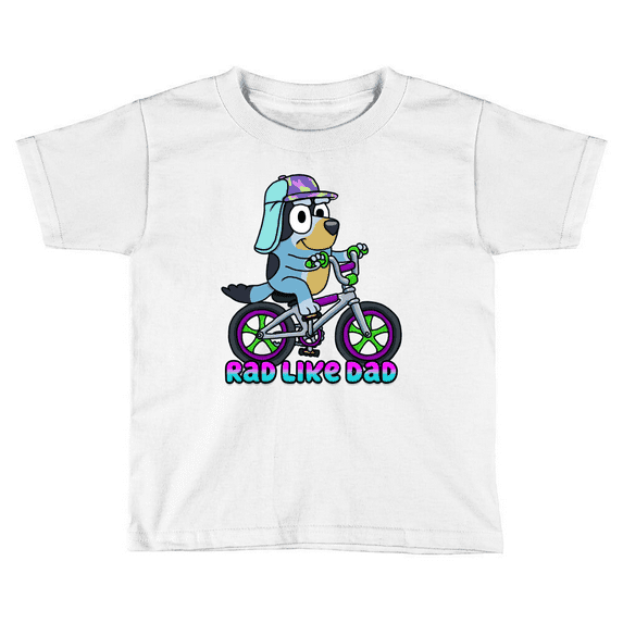Bandit Rad Like Dad Old School Cool Toddler T Shirt Bluey Friends Tees, Bluey Birthday Girl, Cool Bluey T-Shirt TODDLER SHORT SLEEVE TEE BELLA CANVAS 3001T