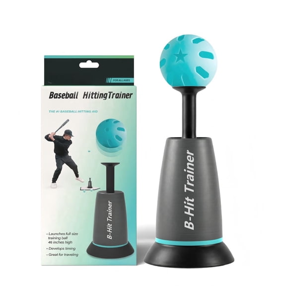 Tee Popper, Durable Nylon Strength, Batting Tee for Perfect Swings, Baseball Training for Hitting Without a Pitcher 1 Popper Ball Included