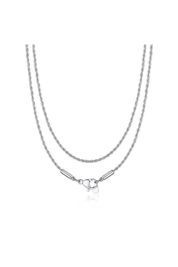 1.5MM Rope Chain Necklace for Men Women 22 Inch Stainless Steel Thin Twist Chain for Pendant Necklaces Jewelry Gift for Birthday