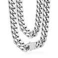 thumbnail image 1 of Bandmax 12MM Stainless Steel Mens Chain Necklaces Miami Cuban Link Chain for Men 30 Inches Chunky Cuban Chain Men Jewelry Birthday Valentines Father Day Gift for Dad Son Husband, 1 of 9