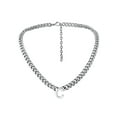 thumbnail image 1 of Bandmax 18'' A-Z Initial Necklace Choker for Men Women Stainless Steel 7MM Wide Chunky Letter Pendant Chain Necklace for Gift, 1 of 8