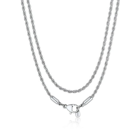 Bandmax 2MM Rope Chain Necklace for Men Women 22 Inch Stainless Steel Thin Twist Chain for Pendant Necklaces Jewelry Gift for Birthday