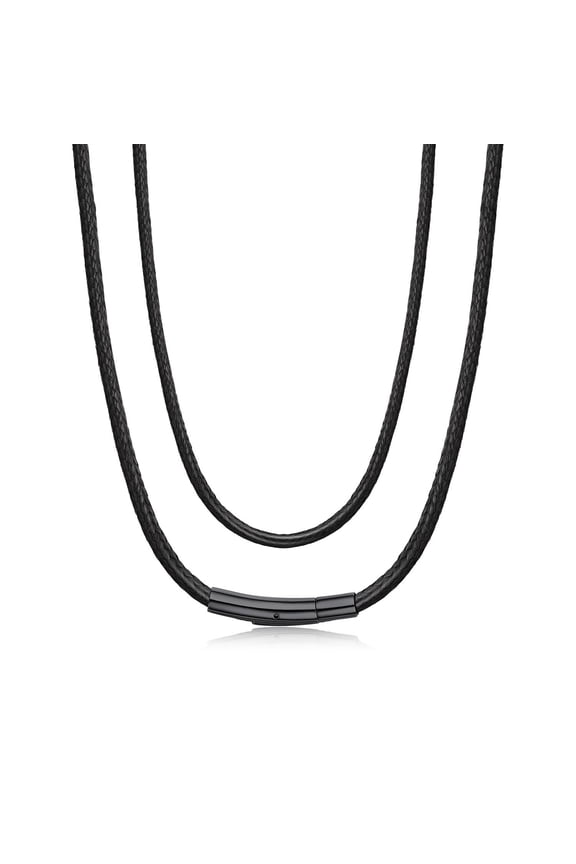 3MM Wax Rope Chain Choker Necklace for Men Women 20 inch Waterproof Braided Wax Rope with Black Snap Clasp Neck Chains for Pendant