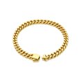 thumbnail image 1 of Bandmax 5MM Wide Cuban Chain Bracelet for Men Women Father's Day Gift for Son Dad Husband Stainless Steel 14K Gold Plated Hip Hop Biker Wristlet Anklet Chain Jewelry, 1 of 9