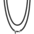 thumbnail image 1 of Bandmax 6MM Chunky Mens Necklaces 20 Inch Black Flat Cable Box Chain Necklace for Women Men Stainless Steel Jewelry for Gift, 1 of 10