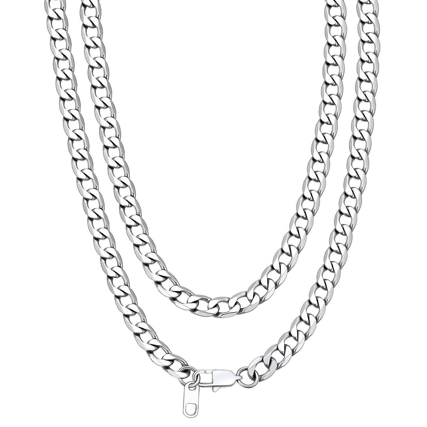 Bandmax 6MM Cuban Link Chain Necklace for Men Women Stainless Steel ...