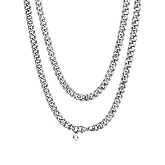 Bandmax 6MM Curb Cuban Chain for Men Women Teenager 316L Stainless Steel Miami Link Necklace for Gift