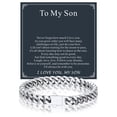 thumbnail image 1 of Bandmax 7MM Cuban Chain Bracelet for Men 8.3" Stainless Steel Hand Bracelets Gift with Card To Son Graduation Birthday Father's Day, 1 of 9