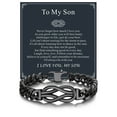 thumbnail image 1 of Bandmax 8.26'' Black Cuban Chain Bracelet for Men Women Stainless Steel Love Infinity Knot Bracelet Link Chain Gift with Specific Card for Son, 1 of 7