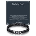 thumbnail image 1 of Bandmax 8MM Stainless Steel Cuban Chain Bracelets for Men Women Black Miami Curb Link Hand Chain Special Father's Day Birthday Gift with Card To Dad, 1 of 8