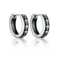 thumbnail image 1 of Bandmax 925 Sterling Silver Skull Huggie Earrings for Men Women Punk Gothic Skeleton Ear Hoops Biker Skull Jewelry for Halloween, 1 of 7