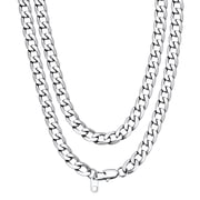 Bandmax 9MM Cuban Link Chain Necklace for Men Women Stainless Steel Flat Curb Chain 26 Inches Mens Jewelry Birthday Father Day Gift for Dad Son Husband Grandpa