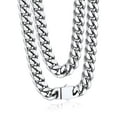 thumbnail image 1 of Bandmax 9MM Stainless Steel Mens Chain Necklaces Miami Cuban Link Chain for Men 24 Inches Chunky Cuban Chain Men Jewelry Birthday Valentines Father Day Gift for Dad Son Husband, 1 of 9
