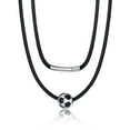 thumbnail image 1 of Bandmax Men's Soccer Pendant Necklace with Black Wax Rope Sports 3D Ball Pendant Chain Jewelry Gift for Athlete Ball Fans Lovers, 1 of 8