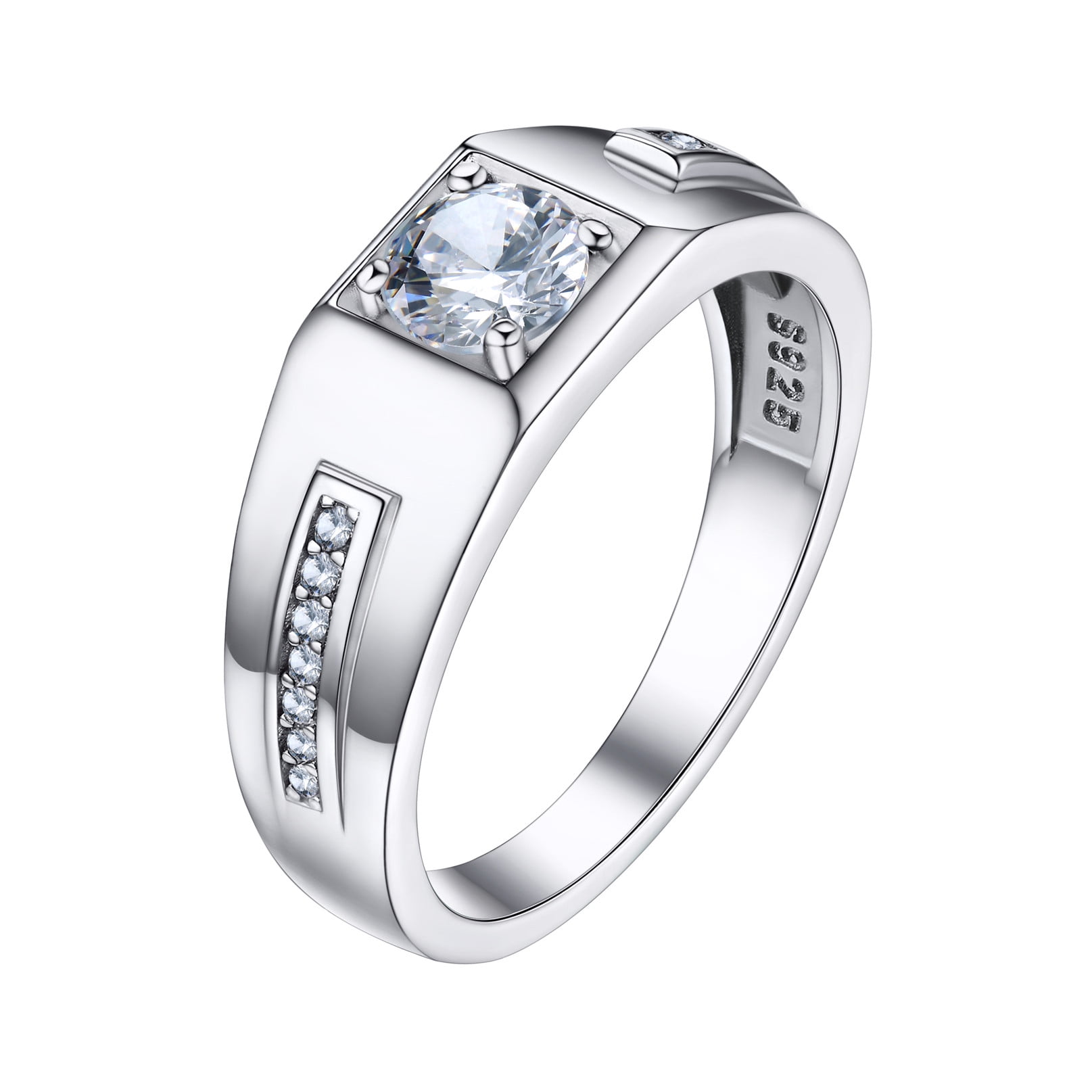 Bandmax Verlovingsring 925 zilveren ringen dames heren ring zilveren trouwring 5 mm breed bandring partnerring zilveren sieraden ringmaat 47 mm tot 67 mm, 47mm(:15mm), Metaal, Edelsteen