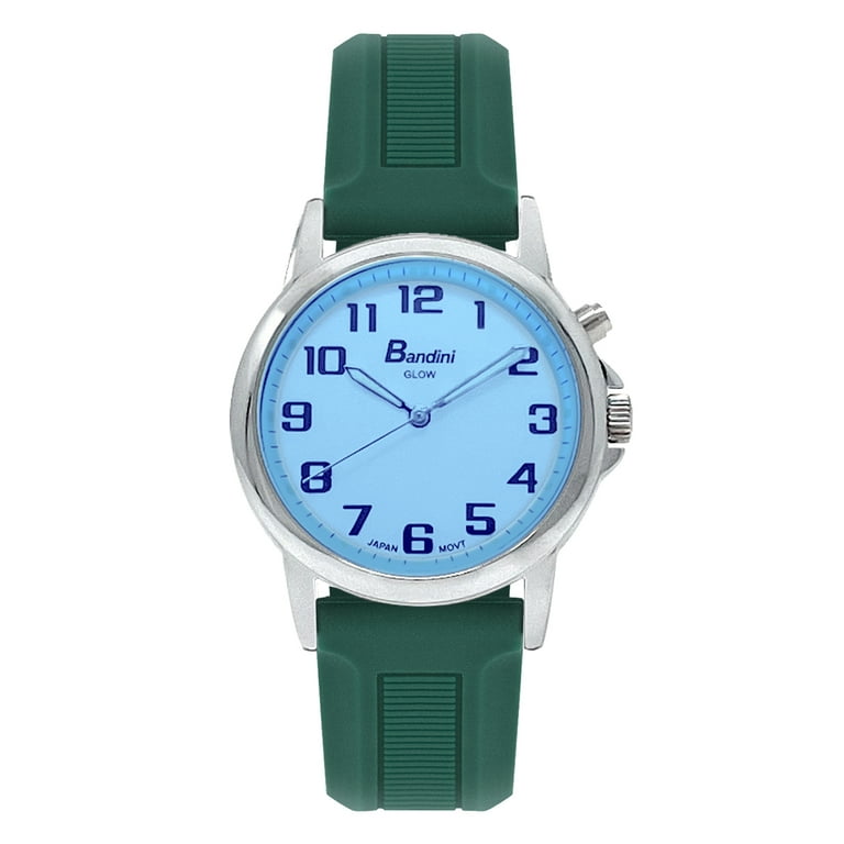 Bandni Mens Glow Watch Washable Silicone Band 38mm Analog Men s Easy Read Wrist Watch with Light Light Up Watches Quartz White Dial Big