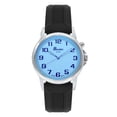 thumbnail image 1 of Bandni Mens Glow Watch - Washable Silicone Band - 38mm Analog Men's Easy Read Wrist Watch with Light, Light Up Watches, Quartz, White Dial, Big Numbers, Glow in the Dark Hands - Silver Tone / Black, 1 of 6