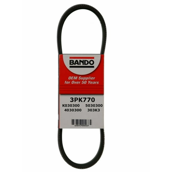 Bando 3PK770 Rib Ace Precision Engineered V-Ribbed Belt Fits select: 1993 FORD MUSTANG, 1991 HONDA CIVIC