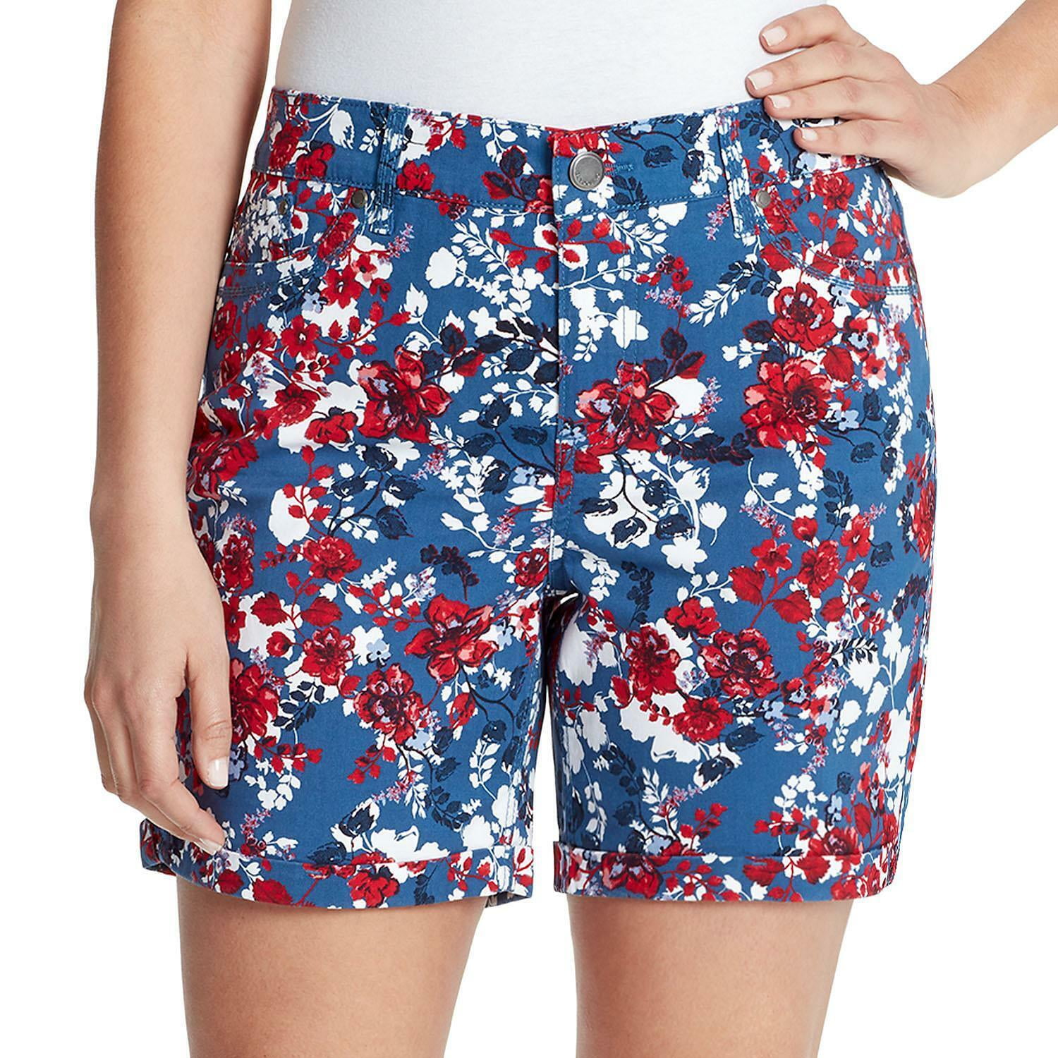 Bandolino Amy Women's Modern Fit Shorts (Harborside Overcast Floral, 14) 