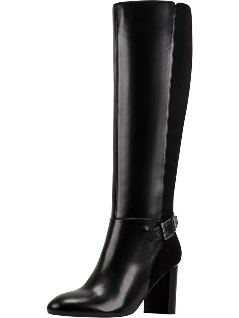 Bandolino Womens Bilya Leather Knee-High Riding Boots Black 11