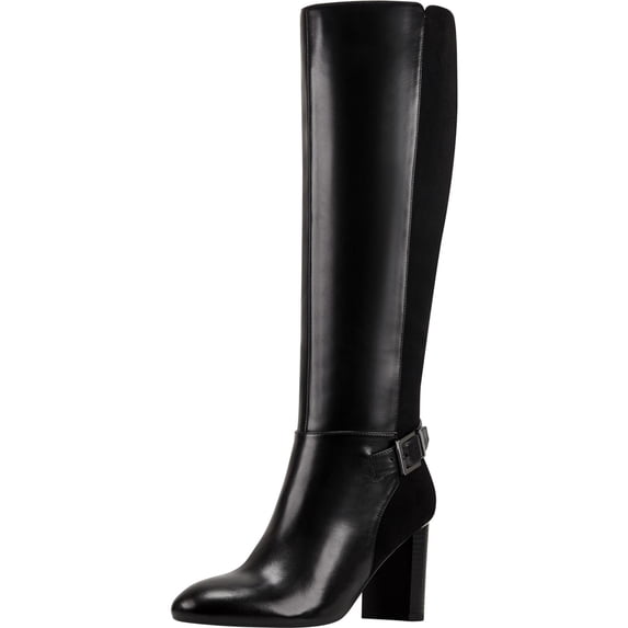 Bandolino Womens Bilya Leather Knee-High Riding Boots Black 8 Medium (B,m)