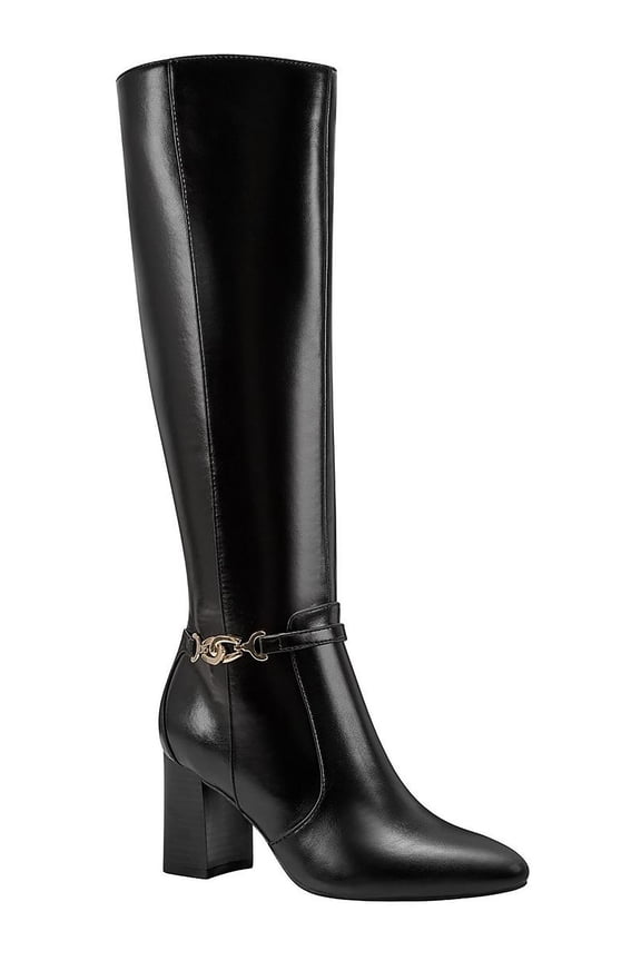 Womens Brenda Faux Leather Zipper Knee-High Boots