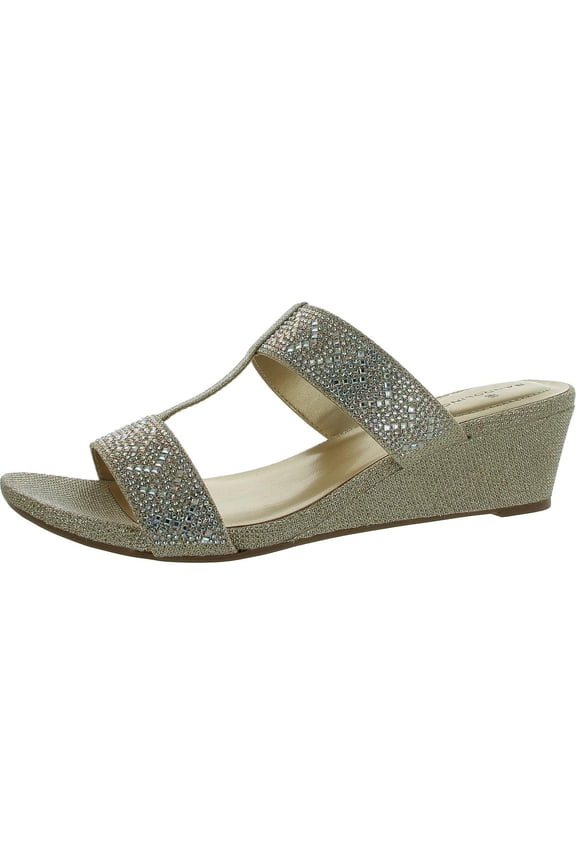 Womens I Luv It 2 Slip On Wedges T-Strap Sandals