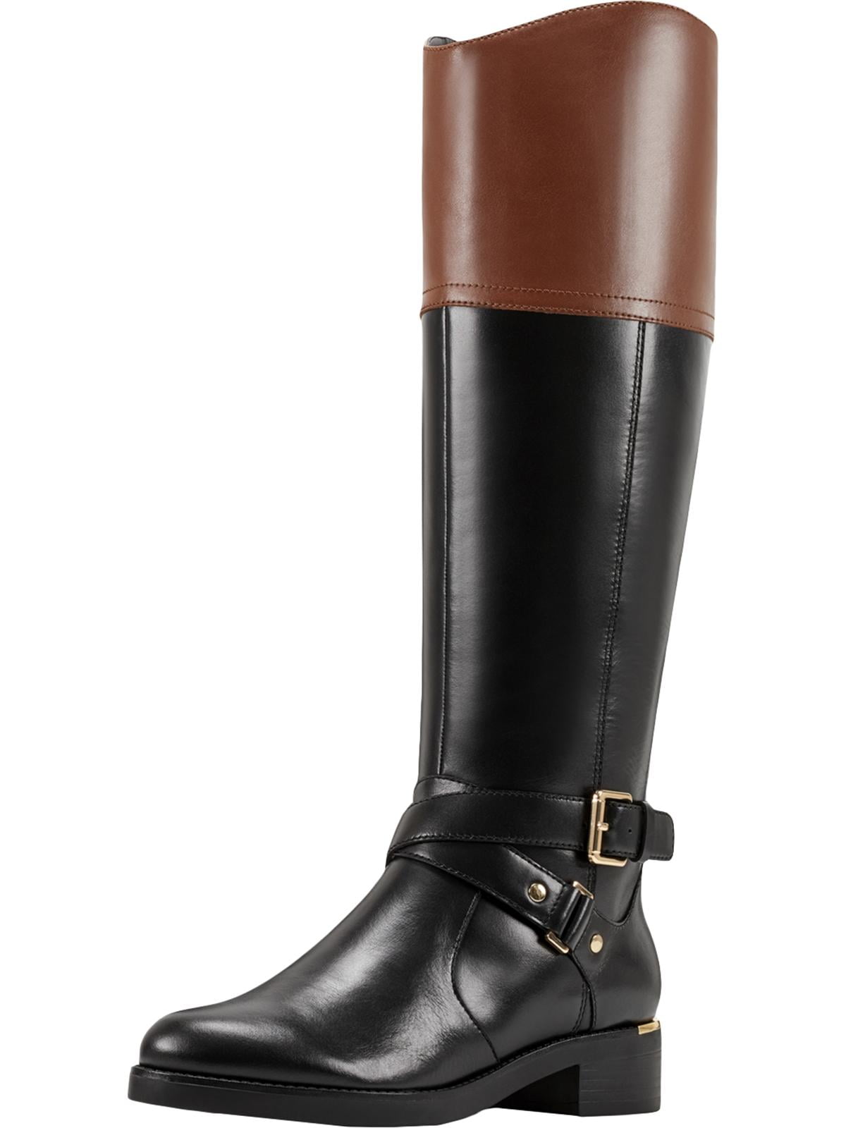 Bandolino Womens Jimani Leather Knee-High Riding Boots Black