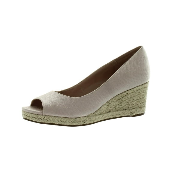 Bandolino Womens Nuri 2 Shimmer Peep-Toe Wedge Heels