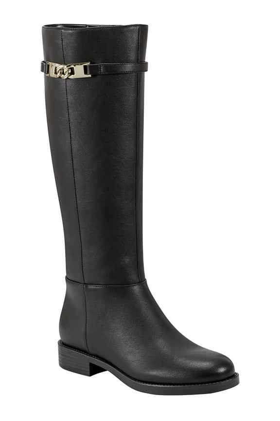 Womens Romi Faux Leather Round Toe Knee-High Boots