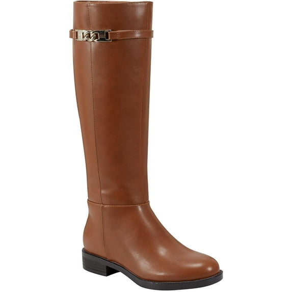 Bandolino Womens Romi Faux Leather Round Toe Knee-High Boots