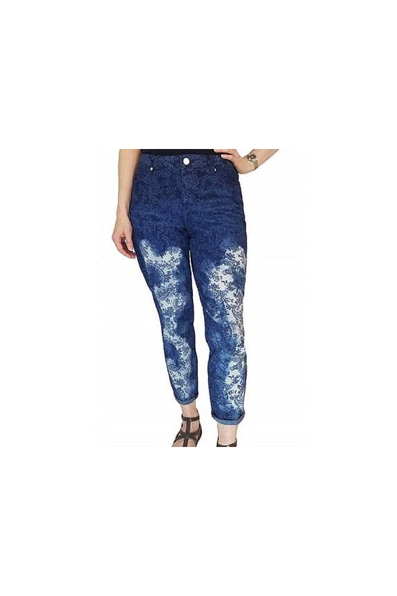 Bandolino Womens Size 10 Lisbeth Curvy Skinny Crop Jeans, Hyde Sketched Paisley
