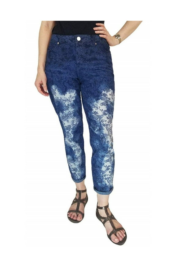 Bandolino Womens Size 12 Curvy Skinny Crop Lisbeth Pant, Hyde Sketched Paisley