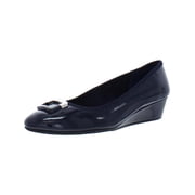 Bandolino Womens Tad 3 Patent Round Toe Wedge Heels