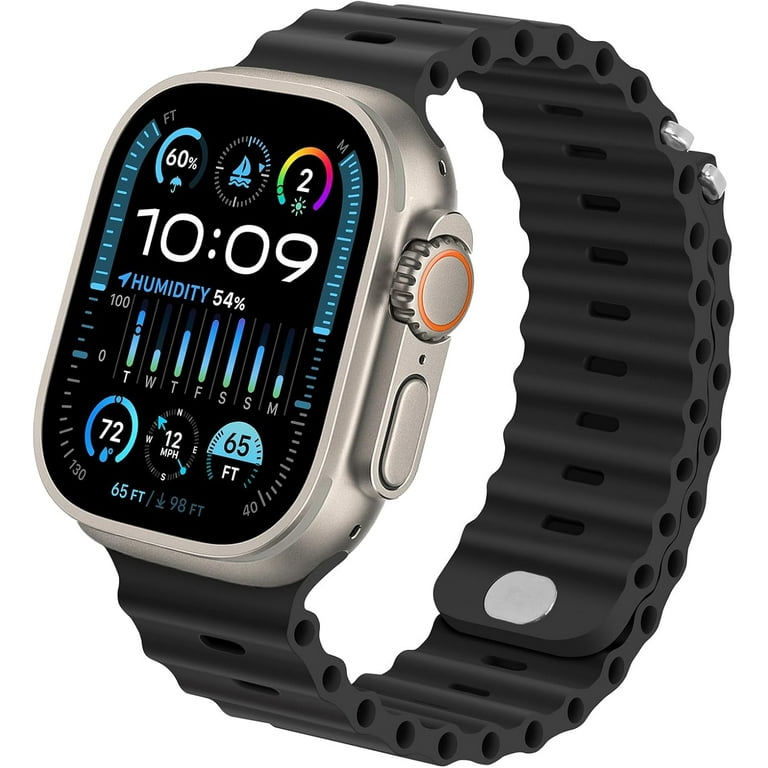 Bands Compatible With Apple Watch Band 49Mm 45Mm 44Mm 42Mm Adjustable Sport Loop Designed For Apple Watch Ultra 2 Ultra Se Series 9 8 7 6 5 4 3 Black Walmart