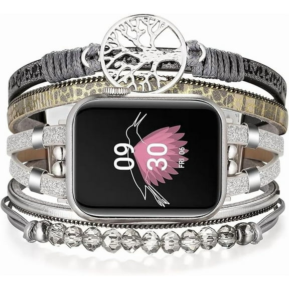 Bands for Women Compatible for Apple Watch 38mm 40mm 41mm 42mm 44mm 45mm 46mm, Watch Bands Bracelet Multilayer Wrap Strap iWatch Series 10 9 8 7 6 5 4 3 2 1 SE