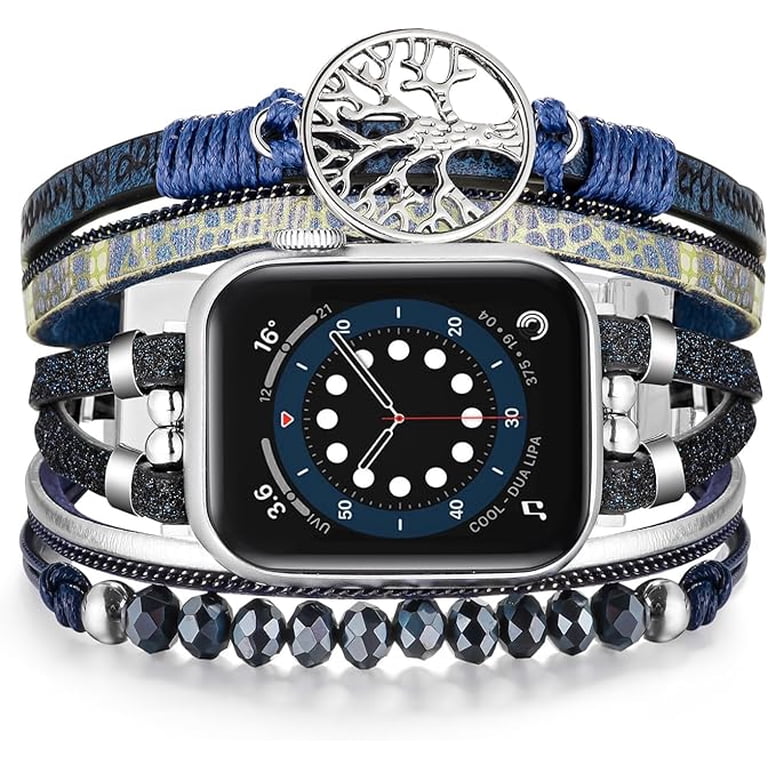 NEW Multilayer Bracelets Apple Watch Band Tan Multi Layer Apple Watch Band: Silver Magnetic Cuff  main image 4
