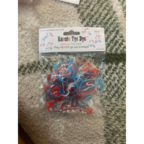 Bandz Karate Tye Dye Silly Bands Glow In The Dark 24ct New (BONUS 1 FUN CHOPS)