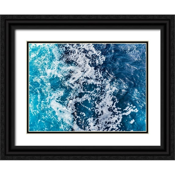 Bane, Eva 32x25 Black Ornate Wood Framed with Double Matting Museum Art Print Titled - Turbulent Tasman Sea V