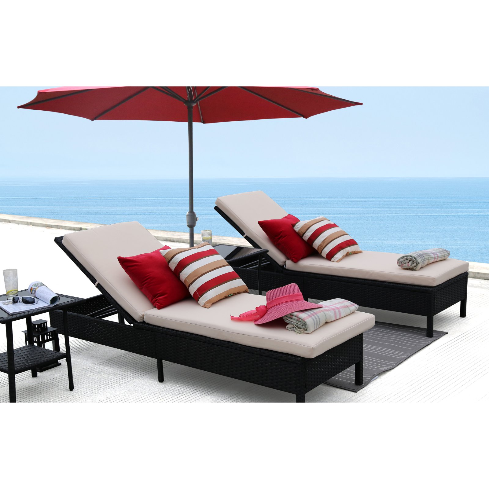 Baner Garden Adjustable Chaise Lounge with Cushions - image 1 of 9